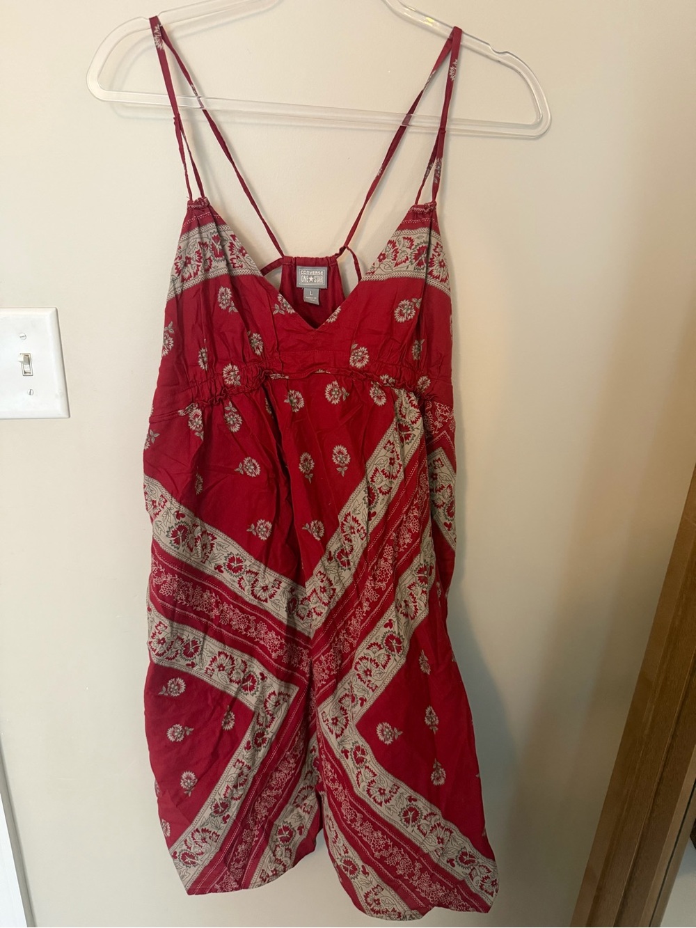 Converse Red Bandana-Print Slip Dress